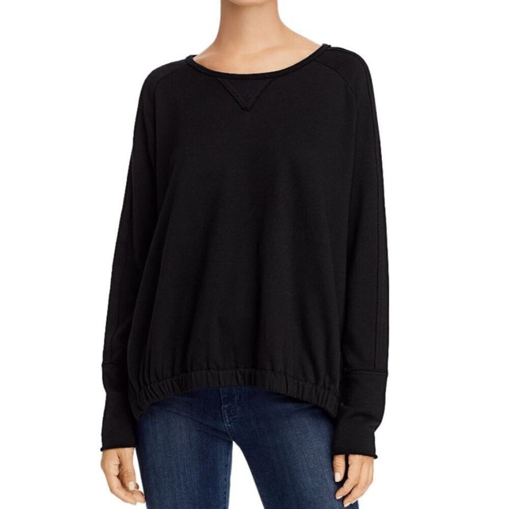 GOLDIE High Low Black CREW soft oversized SWEATSHIRT sz M